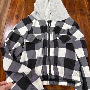 Checkered Jacket with Hood